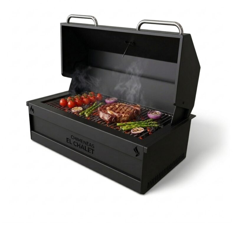 asador carbon leña empotrable negro color 2026 spett empotrar chimeneas el chalet – 2
