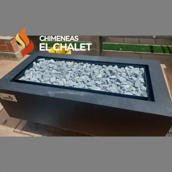 centro de fuego rectangular gas