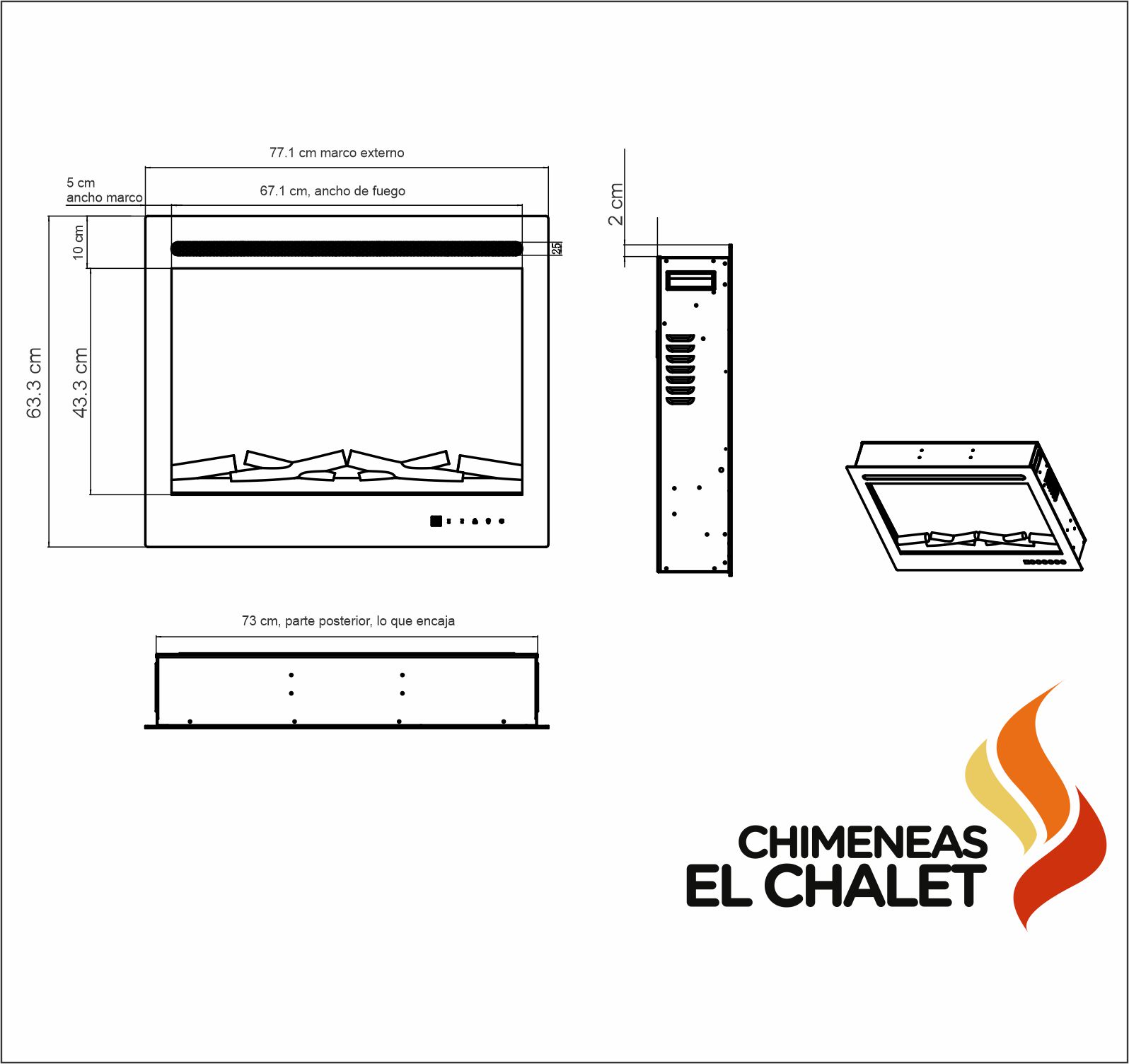 chimenea eléctrica bef39