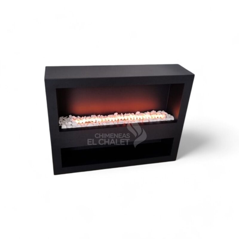 Chimenea eléctrica moderna en color negro.