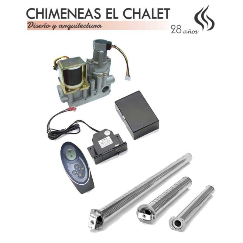 chimeneas gas control remoto sistema niveles