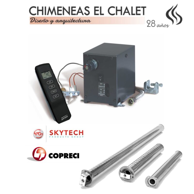 chimeneas gas control remoto skytech copreci termostato niveles colombia