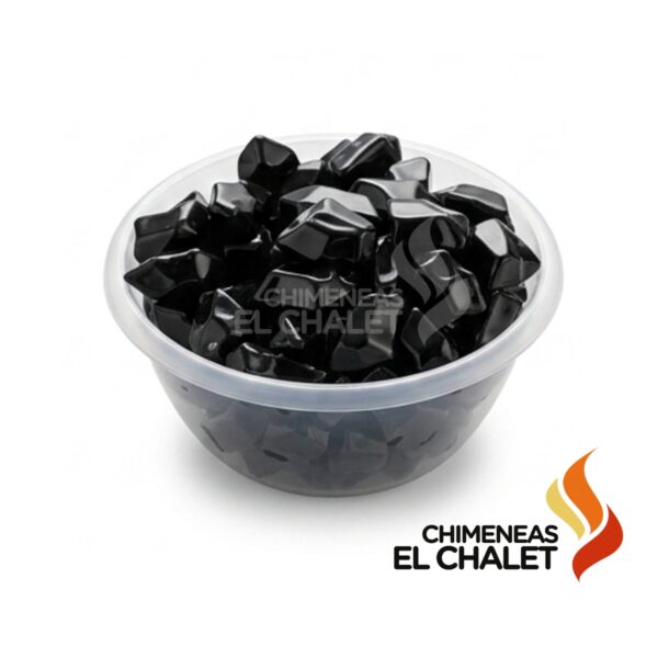 Cristales negros decorativos para chimeneas de gas