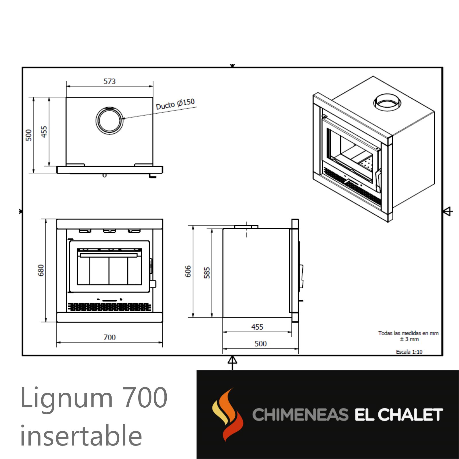 lignum 700 insertable & kit de instalación