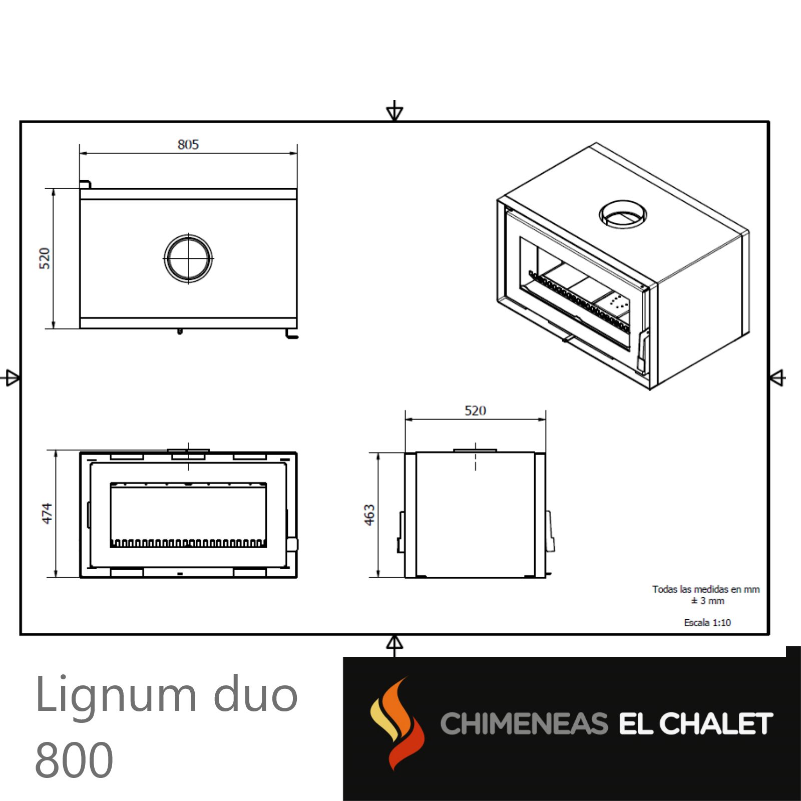 lignum doble cara & kit de instalación