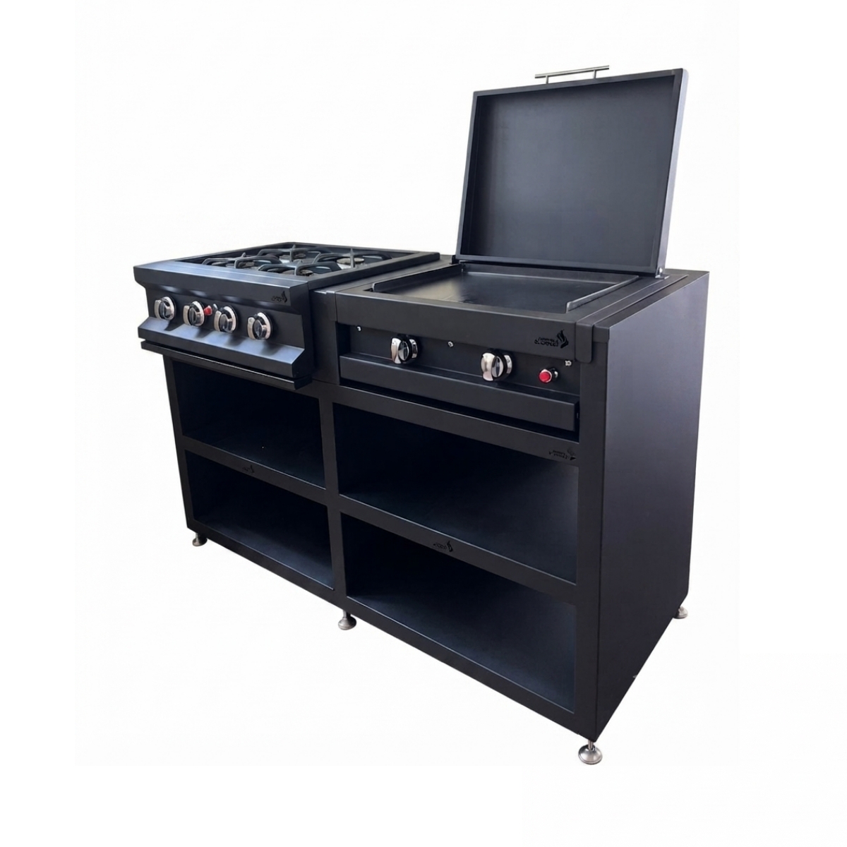 mueble estufa plancha negro chimeneas el chalet sas